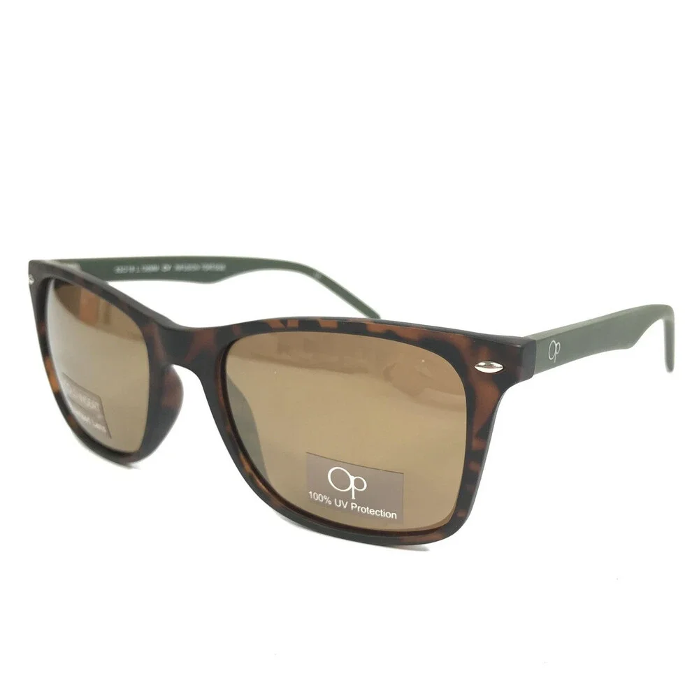 Op Sunglasses CV Infusion Tortoise Green Square w/ Brown Polarized Lenses 53 mm